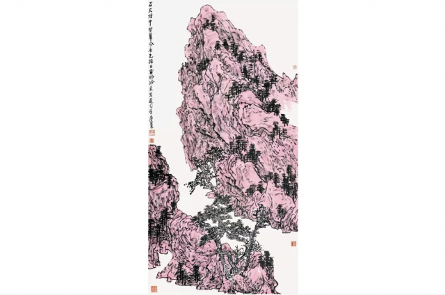 李庚百尺烟中紫翠分山水画作品