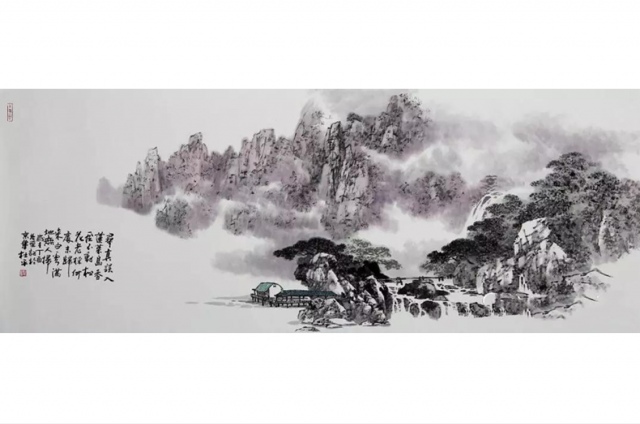 画家杜平老师作品寻真误入蓬来岛山水画