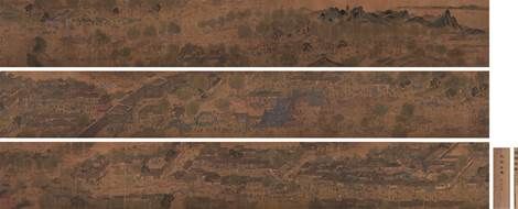 仇英 武陵名胜图 绢本设色 手卷 尺寸：30×640cm 约17.3平尺