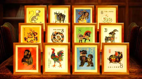 《中国首轮十二生肖景泰蓝邮票》全套产品展示