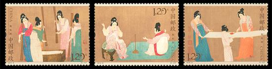 2013年发行的捣练图特种邮票