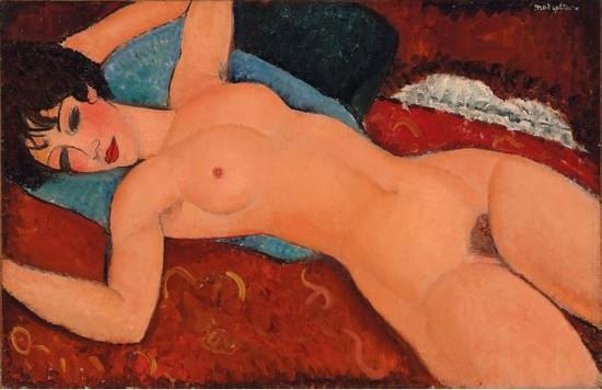 阿美迪欧·莫迪利亚尼，《侧卧的裸女》（Nu couché，1917–18）图片： Courtesy of Christie's New York.