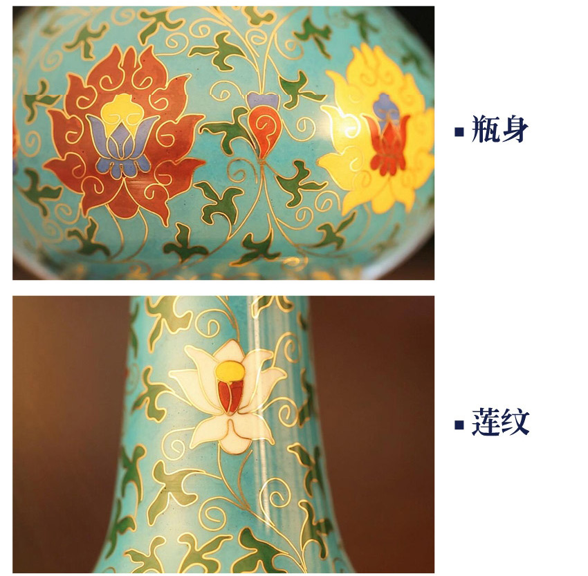 张同禄故宫传世六珍之缠枝莲纹直颈瓶细节描述图