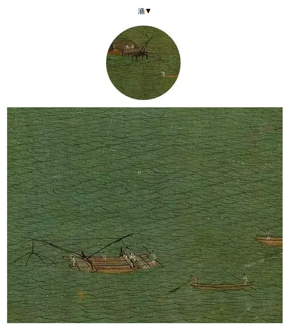 《千里江山图》细节图渔