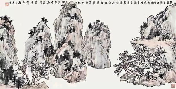 中国当代著名书画名家李庚书画作品《往岁曾随江客船》