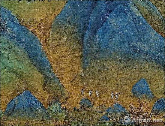 《千里江山图》用皴线排叠出山路野径