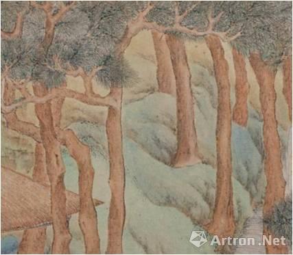文徵明《 惠山茶会图》的赭石色树干