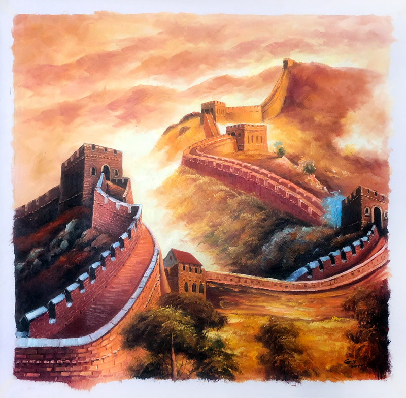 刘春建油画作品我的中国心-长城