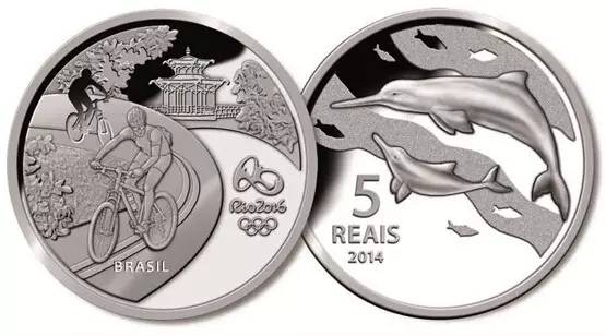 第一批里约奥运银币-海豚动物