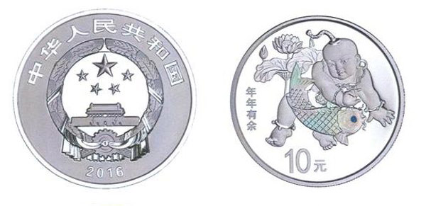 30克圆形精制银质纪念币正面图案和背面图案