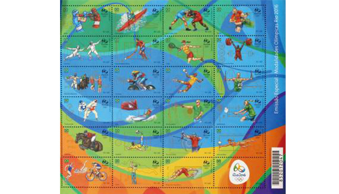 里约奥运会大版张邮票