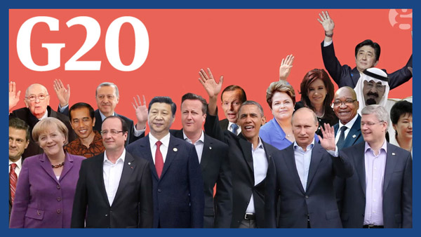 G20峰会二十国代表人合影