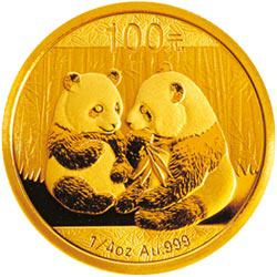 第一枚使用三分法构图的熊猫金币 