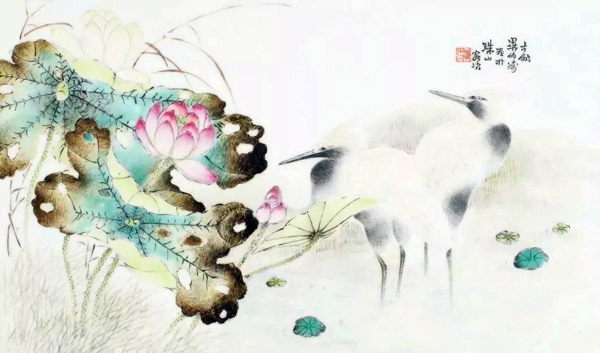 毕伯涛粉彩鹭鸶瓷板2012年北京匡时以20.7万元拍卖成交，尺寸24×38厘米