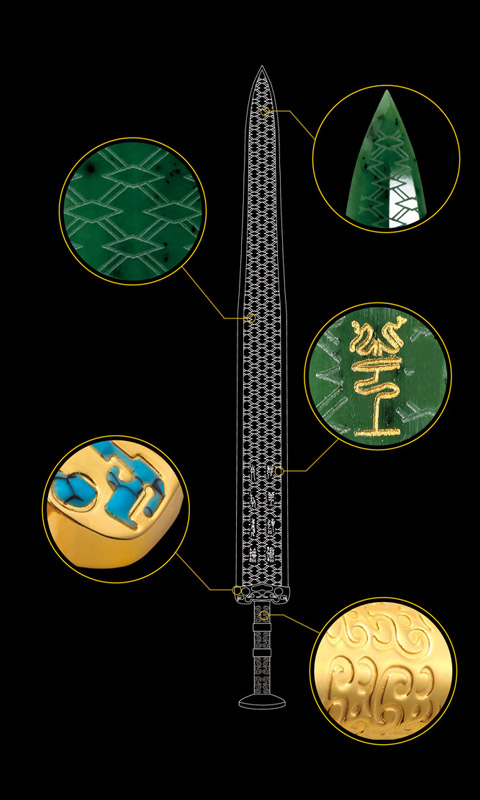 越王勾践剑剑身细节图示