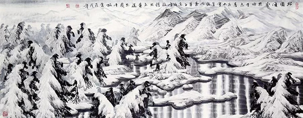 高俊峰画家冰雪画作品《北国风光》