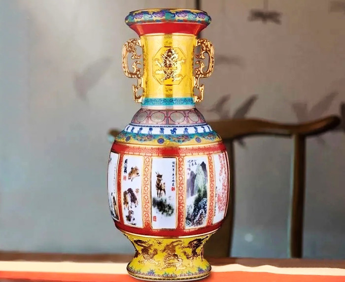 百年国韵十二宗师大瓶瓷器